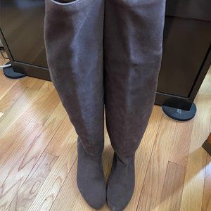 Steve Madden Grey Suede Blondee Over the Knee Boots Sz 6 **NEW**